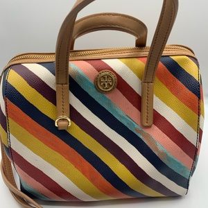 Tory Burch Limited Edition Striped Satchel Purse